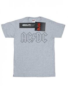 AC/DC katoenen T-shirt met zwart omtreklogo voor meisjes 12-13 wit