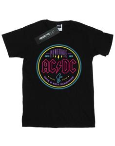 AC/DC Circle neon katoenen T-shirt voor meisjes 12-13 zwart
