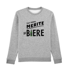 Enkr Herensweater - ELK WERK VERDIENT UW BIER XS heide grijze kleur