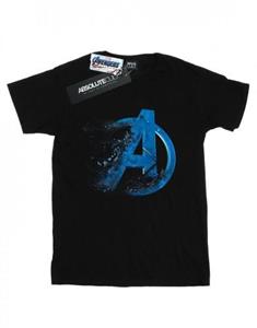 Marvel Boys Avengers Endgame T-shirt met afgestoft logo 12-13 wit