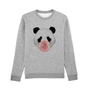 Enkr Herensweater - BUBBLE PANDA XS heide grijze kleur