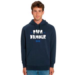 Ma Petite Tribu Herensweater met capuchon - DADDY OF LOVE XS marineblauwe kleur