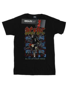 AC/DC-meisjes blazen je video-katoenen T-shirt op 12-13 zwart
