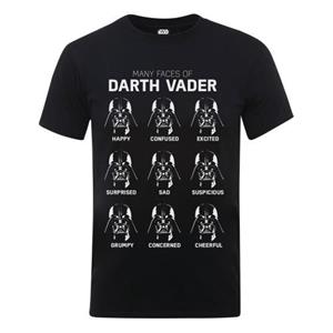Star Wars jongens vele gezichten van Darth Vader katoenen T-shirt 12-13 zwart