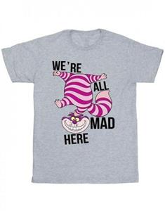 Disney Girls Alice In Wonderland All Mad Here katoenen T-shirt 12-13 wit