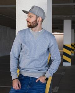 ISSA Plus gewatteerd sweatshirt met getextureerde manchetten S grijze kleur