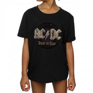 AC/DC Rock of Bust katoenen T-shirt voor meisjes 12-13 zwart