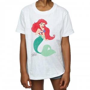 Disney Princess Ariel katoenen klassiek T-shirt voor meisjes 12-13 wit