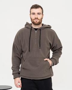 ISSA Plus fleece-hoodie met trekkoord S zwart