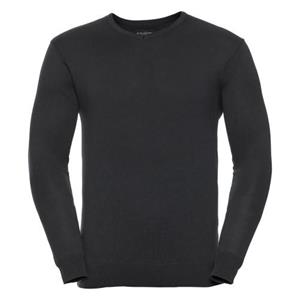 Russell Collection Gebreid sweatshirt met V-hals voor heren XS robijnrode kleur