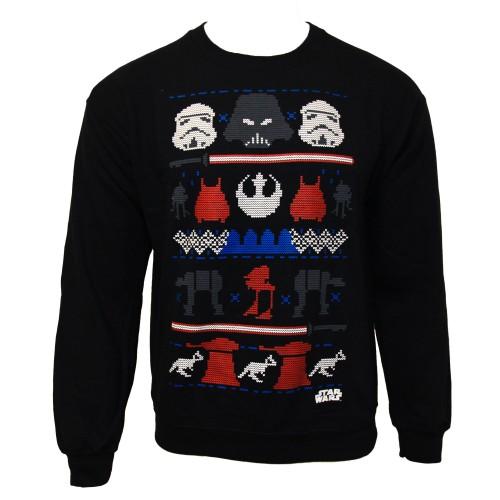 Star Wars Mens Dark Side Fair Isle Christmas Sweater