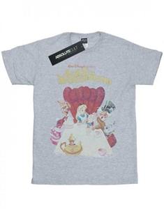 Disney meisjes Alice In Wonderland retro poster katoenen T-shirt 9-11 Years wit