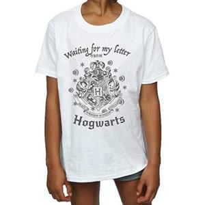 Harry Potter-meisjes wachten op mijn brief Zweinstein Crest katoenen T-shirt 12-13 wit