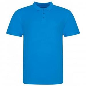 Awdis heren piqu katoenen poloshirt met korte mouwen 3XL azuur