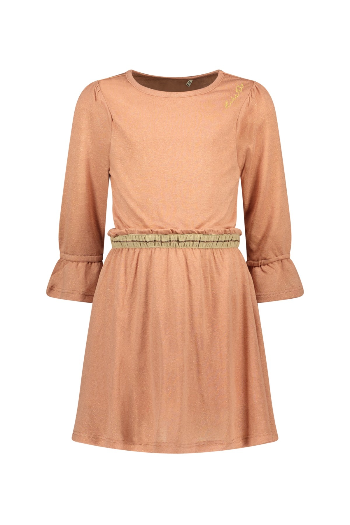 Like Flo Meisjes jurk metallic jersey - Brique