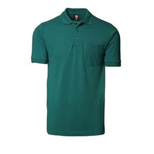 ID Heren klassiek piqué poloshirt met korte mouwen, normale pasvorm en zak XS groen