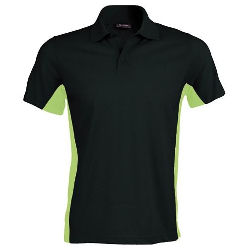 Kariban Heren poloshirt met korte mouwen en vlag (dubbele kleur) 2XL oranje/zwart