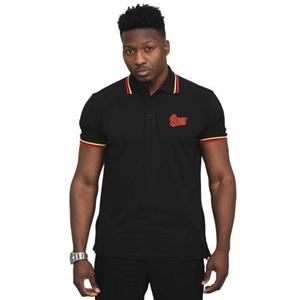 David Bowie unisex poloshirt met Flash-logo voor volwassenen M zwart