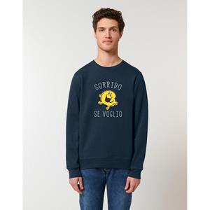 Monsieur Madame Herensweatshirt - IK ZAL GLIMLACHEN ALS IK HET WIL XS marineblauwe kleur