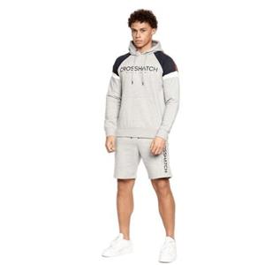 Crosshatch Heren Reginald hoodie en shorts set XXL grijs