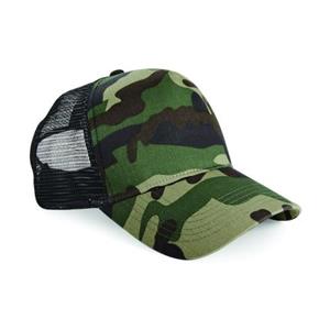 Beechfield retro camouflage snapback truckerpet One Size bos camouflagekleur