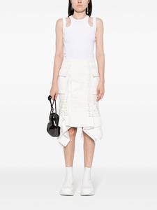 Sacai Midi-rok met afwerking - Wit