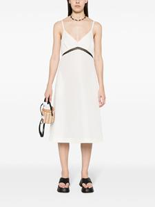 sacai Midi-jurk met V-hals - Wit