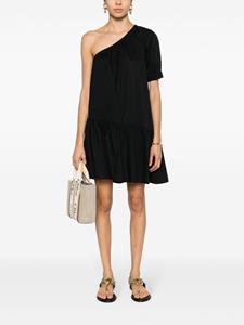 TWINSET Asymmetrische popeline mini-jurk - Zwart