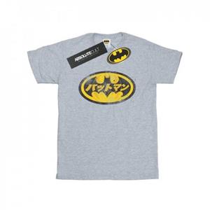 DC Comics Girls Batman Japanese Logo Yellow Cotton T-Shirt