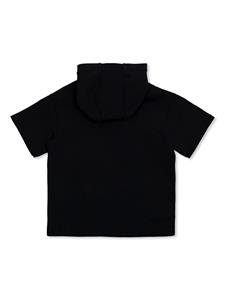 balmainkids Balmain Kids T-shirt met logo-applicatie en capuchon - Blauw
