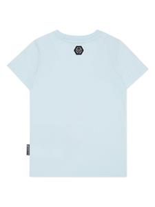 philipppleinjunior Philipp Plein Junior T-shirt met teddybeer en kristallen - Blauw