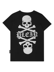 philipppleinjunior Philipp Plein Junior T-shirt verfraaid met kristallen - Zwart