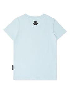philipppleinjunior Philipp Plein Junior T-shirt verfraaid met kristallen - Blauw