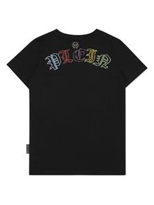 philipppleinjunior Philipp Plein Junior Katoenen T-shirt verfraaid met kristallen - Zwart
