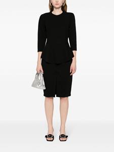 STYLAND Peplum midi-jurk - Zwart