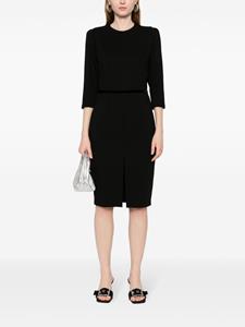 STYLAND Midi-jurk met fluwelen detail - Zwart