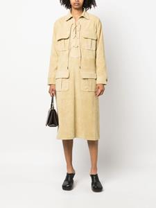 PAULA Midi-jurk met gespreide kraag - Beige