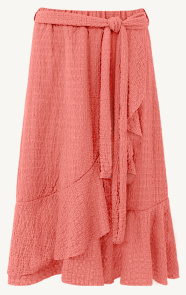 The Musthaves Smocked Ruffle Skirt Koraal