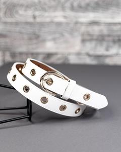 ISSA Plus leren riem met oogjes Universal rood