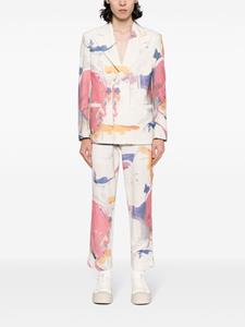 KidSuper Broek van katoen-linnenblend met print - Wit