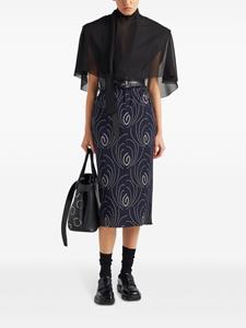 Prada Kokerrok met print - Blauw