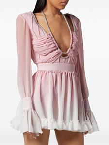 philippplein Philipp Plein Mini-jurk met ombré-effect - Roze