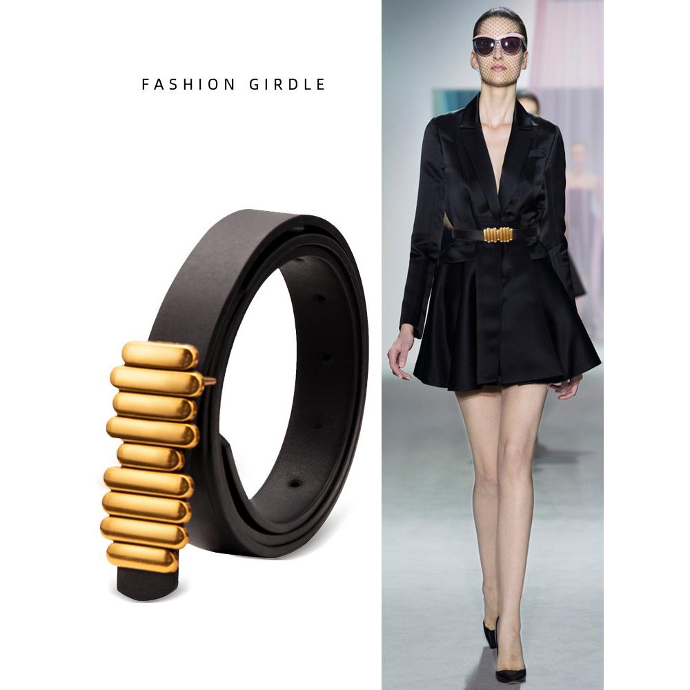 Baizhou Luxury Design Suit Belt Leather Casual Accessories Fashion Punk Girdle  Skirt