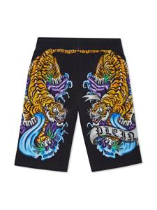 philipppleinjunior Philipp Plein Junior Zwembroek met trekkoord en print - Zwart