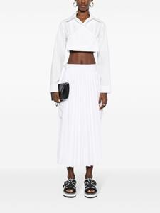 sacai x Thomas Mason katoenen popeline plooirok - Wit