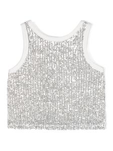 Andorine T-shirt verfraaid met pailletten - Zilver