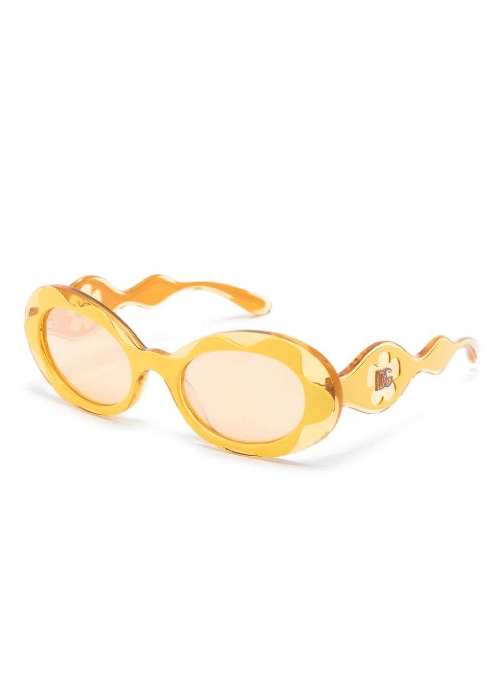 Dolce & Gabbana Eyewear Zonnebril met ovaal montuur - Geel