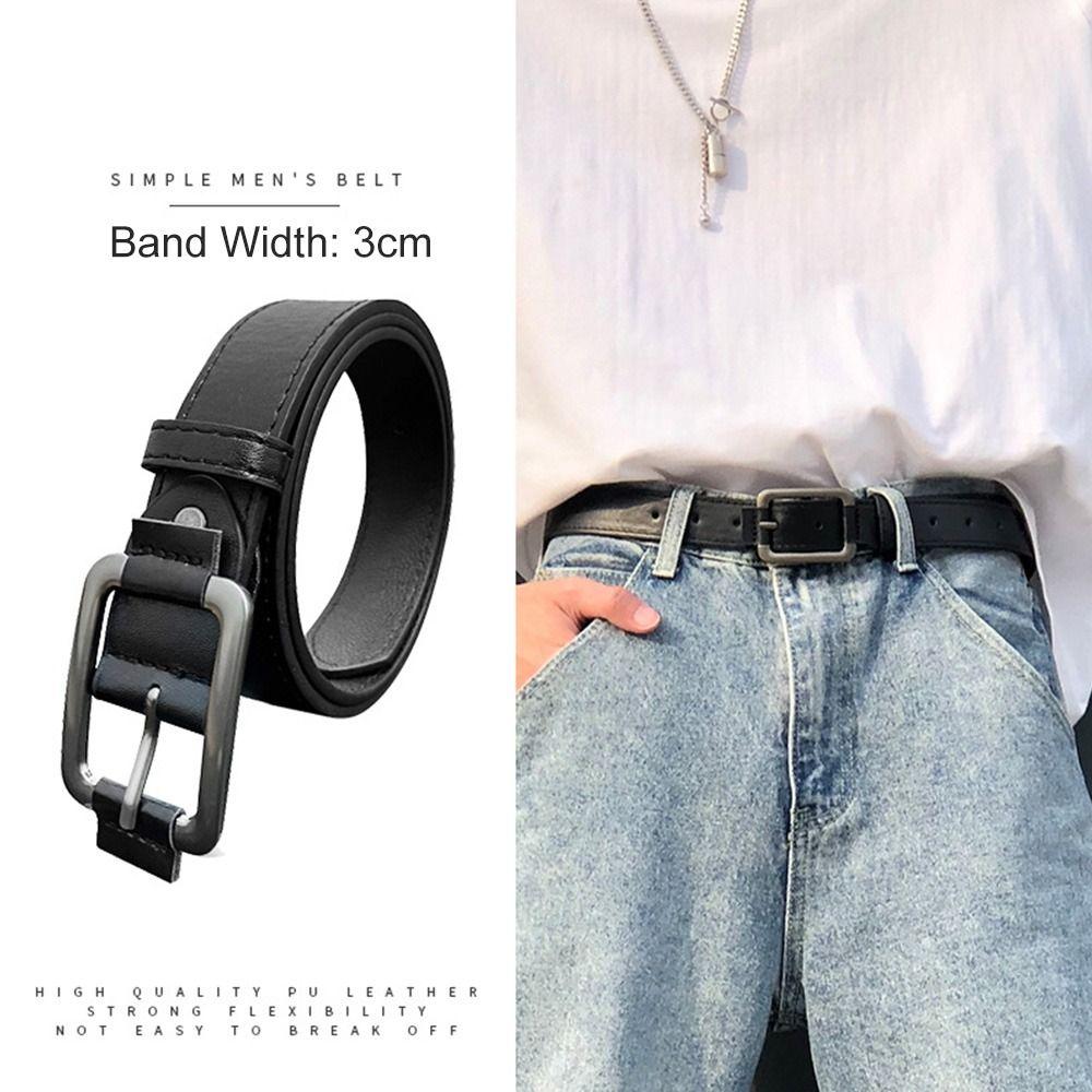 Kuanfan Fashion Versatile Casual Pin Buckle Waistband Thin Waist Strap Trouser Dress Belts Leather Belt