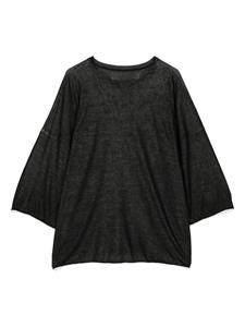 isabelbenenato Isabel Benenato Katoenen trui met cropped mouwen - Zwart