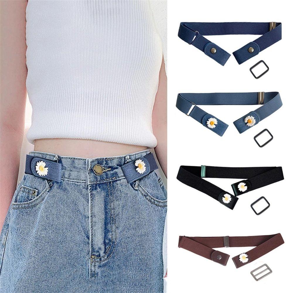 YiFengL758 Women/Men Female Belt Daisy Waist Belt Stretch Band Jeans Accessories Elastic Belt